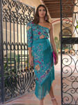 Turquoise Embroidered Shawl Skirt 105.744€ #50403CF0207A